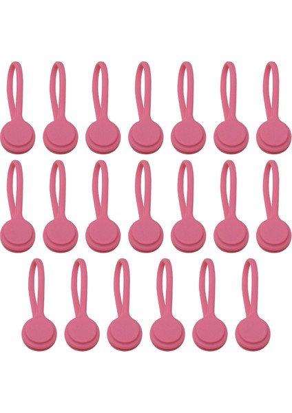 20 Adet Kablo Düzenleyici Minimalist Silikon Kablo Düzenleyici Veri, Kulaklık ve Şarj Kabloları Için Koyu Pembe (Yurt Dışından)