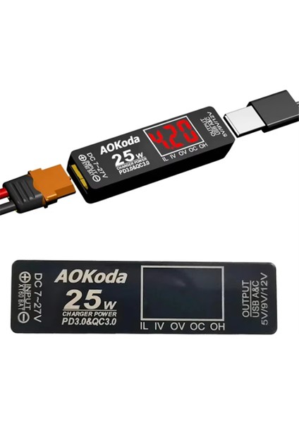 Aokoda XT60 - Pd3.0 Lipo Pil Hızlı Şarj Cihazı Aşırı Yük Koruması Kısa Devre Koruması Akıllı Telefon Tablet Pc Dıy Parçası (Yurt Dışından) fiyatları