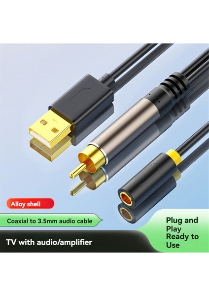 Altın Kaplama Dijital Koaksiyel Spdıf Ses Aux Kablosu 3,5 mm Dişi Tv Kutusu Amplifikatör Bağlantı Kablosu USB Port Kabloları (Yurt Dışından) fiyatları