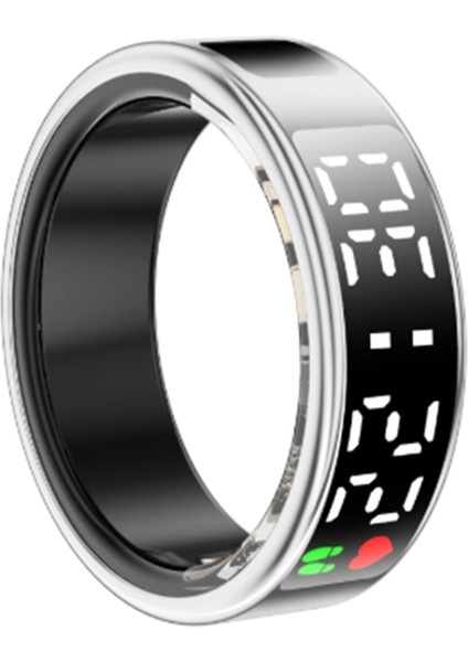 SR08 Akıllı Yüzük Erkekler Kadınlar LED Ekran Kalp Atış Hızı Kan Oksijen Izleme Çoklu Spor Modları 5ATM Su Geçirmez B (Yurt Dışından)