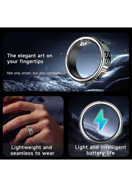 SR08 Akıllı Yüzük Erkekler Kadınlar LED Ekran Kalp Atış Hızı Kan Oksijen Izleme Çoklu Spor Modları 5ATM Su Geçirmez B (Yurt Dışından) modelleri