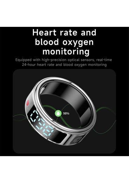 SR08 Akıllı Yüzük Erkekler Kadınlar LED Ekran Kalp Atış Hızı Kan Oksijen Izleme Çoklu Spor Modları 5ATM Su Geçirmez B (Yurt Dışından) indirimleri