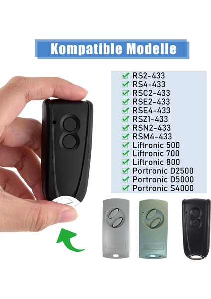 2 Adet Garaj Açacağı Uzaktan Kumandası Ecostar RSC2-433 RSE2-433,RSZ1-433,HORMANN Liftronic Için El Tipi Kapı Vericisi (Yurt Dışından) fiyatları