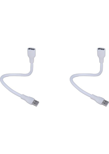 2 Adet Esnek USB Uzatma Kablosu Erkekten Dişiye 2 Çekirdekli Güç Kaynağı USB Işık Dizüstü Bilgisayar Okuma Için Mükemmel (Yurt Dışından)