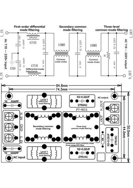 Emı Güç Filtre Kartı Ses Amplifikatörü Güç Kaynağı Filtresi Ortak Mod Yüksek Akım Elektromanyetik Hifi Ses 10A (Yurt Dışından) fiyatları