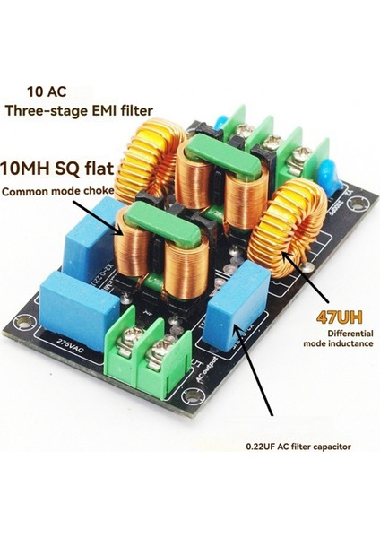 Emı Güç Filtre Kartı Ses Amplifikatörü Güç Kaynağı Filtresi Ortak Mod Yüksek Akım Elektromanyetik Hifi Ses 10A (Yurt Dışından) modelleri