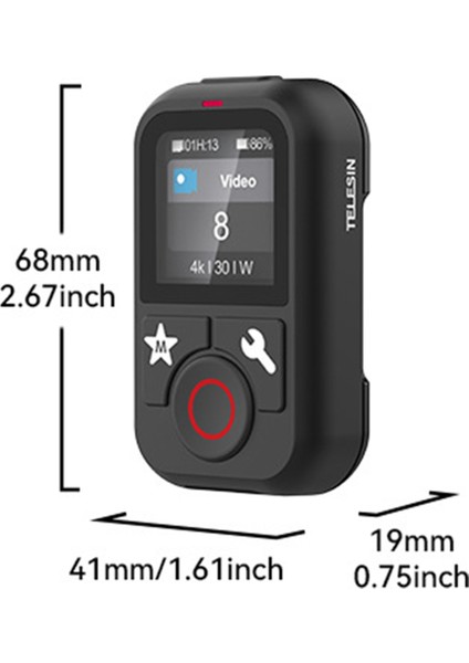 Telesın T13 Gopro Hero 13/12/11/10/9/ Max Için Bluetooth Uzaktan Kumanda, Bilek Kayışlı Aksiyon Kamera Kontrolü (Yurt Dışından) fırsatları
