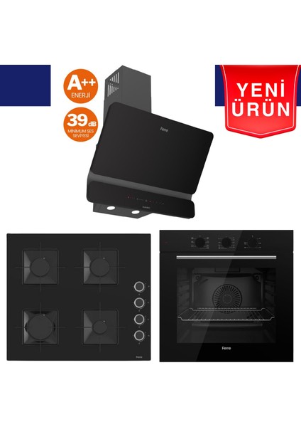 Silenart Yeni Seri Ultra Sessiz Siyah Ankastre Set (QBL62CS + SS205 + D080 -Sa)