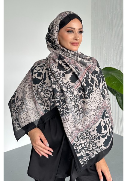 Patch Etnik Desenli Siyah Renk Soft Pamuk Şal modelleri