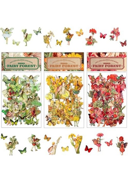 Günlük Tutmak Için Vintage Peri Çıkartmaları, Scrapbook Junk Günlük Malzemeleri Için Şeffaf Çiçek Peri Çıkartmaları, B (Yurt Dışından)