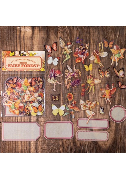Günlük Tutmak Için Vintage Peri Çıkartmaları, Scrapbook Junk Günlük Malzemeleri Için Şeffaf Çiçek Peri Çıkartmaları, B (Yurt Dışından) indirimleri