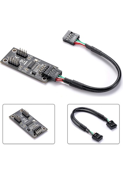 USB Hub USB Splitter Usb2.0 9pin Çift 9pin Hub Adaptörü Yükseltici Anakart USB 9pin Konnektör 1 Ila 2 Uzatma Kablosu (Yurt Dışından) indirimleri