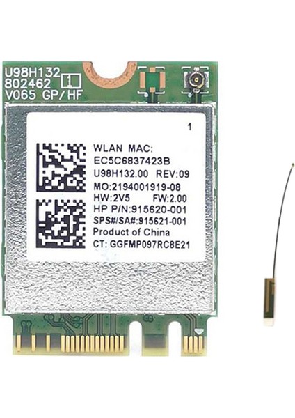 RTL8821CE 802.11AC 1x1 Wi-Fi + Bt 4.2 Combo Adaptör Kartı Sps 915621-001 Hp Probook 450 G5 Serisi Için Kablosuz Ağ Kartı (Yurt Dışından)