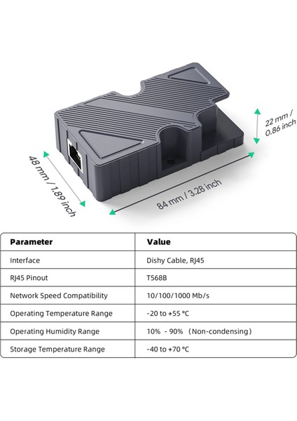 Starlink Dishy Kablo Adaptörü Için RJ45 Bağlantısı Için Starlink Ethernet Adaptörü Için Poe Enjektörü (Yurt Dışından)