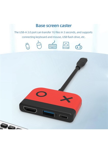 3'ü 1 Arada Switch Hub Usb3.0 Switch Base Yerleştirme Istasyonu Type-C'den Hd Ekran Projektör Dönüştürücü Switch/switch OLED B Için (Yurt Dışından) fırsatları