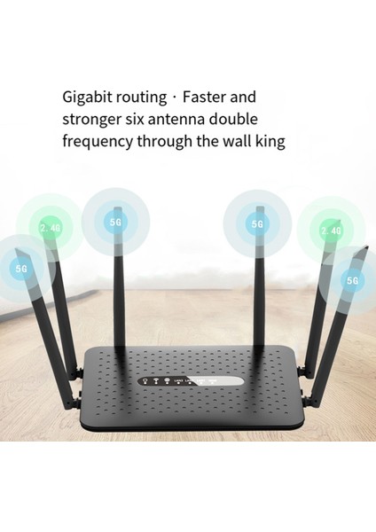 Wıfı Yönlendirici Gigabit Kablosuz Yönlendirici 2.4g/5g Dual Band Wifi Router, 6 Antenli Wifi Tekrarlayıcı Sinyal Amplifikatörü-Siyah (Yurt Dışından) indirimleri