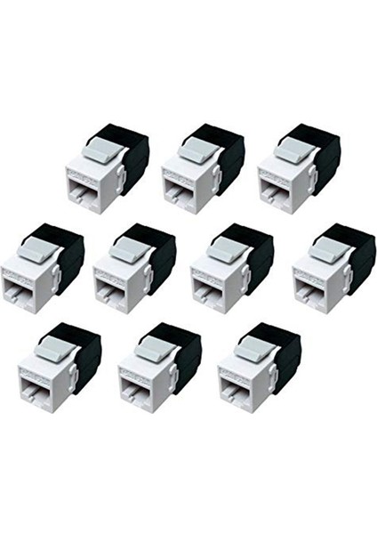 10'lu Paket CAT6A RJ45 Keystone Jakı - Cat6 Uyumlu -180 Derece Aletsiz -Ethernet Duvar Jakı -CAT6A Ağ Bağlayıcı (Yurt Dışından)