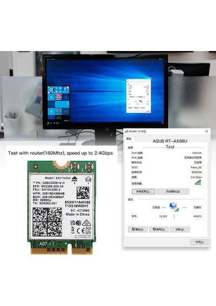 AX211NGW+ÇIFT Anten Wifi 6e M.2 Anahtar E Cnvio2 2.4ghz/5ghz Kablosuz Ağ Kartı 802.11AC Bluetooth 5.2 Adaptörü (Yurt Dışından) fırsatları