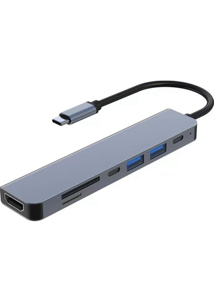 USB Yerleştirme Istasyonu, 7'si 1 Arada Hub, PD100W, Sd/tf, HDMI Uyumlu, 4 USB Çoklu Port Adaptörü, Dizüstü Bilgisayarlar, Telefonlar Için (Yurt Dışından)