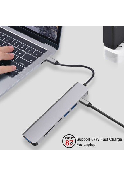 USB Yerleştirme Istasyonu, 7'si 1 Arada Hub, PD100W, Sd/tf, HDMI Uyumlu, 4 USB Çoklu Port Adaptörü, Dizüstü Bilgisayarlar, Telefonlar Için (Yurt Dışından) modelleri