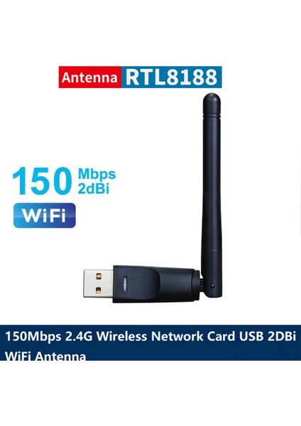 150 Mbps 2.4g RALINK-RT8188 Kablosuz Ağ Kartı USB 2dbi Wifi Anten Lan Adaptörü Dongle Ağ Kartı Pc Laptop Için (Yurt Dışından) fırsatları