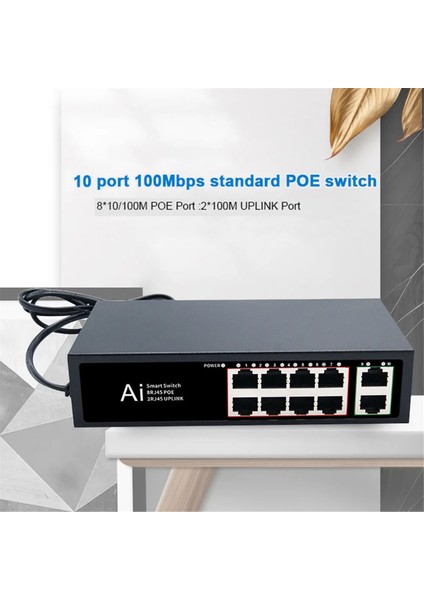 Poe Anahtarı 100MBPS Ethernet Anahtarı Poe Ayırıcı Ieee 802.3AF/AT Ip Kamera Için Kablosuz Ap Wifi Yönlendirici Abd Fişi 10 Port (Yurt Dışından) fiyatları