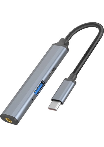 USB C Dizüstü Bilgisayar Yerleştirme Istasyonu, 3'ü 1 Arada Tip C Hub, Usb2.0, Pd 87W, Dizüstü Bilgisayarlar, Telefonlar Için 3,5 mm Çoklu Port Adaptörü (Yurt Dışından)