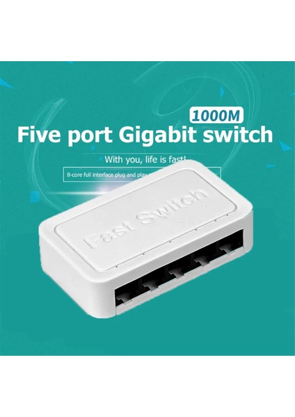 1000MBPS Mini Gigabit Ağ Anahtarı 5 Portlu Ethernet Anahtarı Internet Ayırıcı Tak ve Çalıştır RJ45 Hub Eu-Fişi (Yurt Dışından) fiyatları