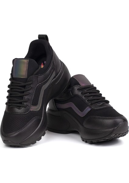Kız Çocuk Siyah Fileli Rahat Günlük Sneaker Nefes Alan Spor Ayakkabı fiyatları