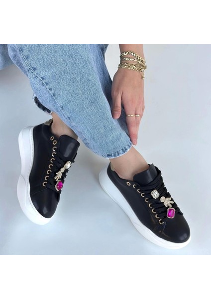 Gane Siyah Cilt Bağcıklı Spor Ayakkabı fırsatları