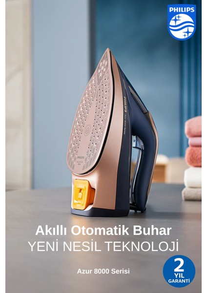 Azur 8000 Serisi OptimalTemp Teknoloji ile Sıfır Yanık Riski Buharlı Ütü 3000 W Mavi fiyatları