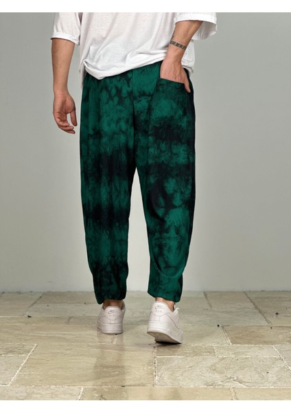 Yeşil Batik Pileli Yarım Şalvar fırsatları