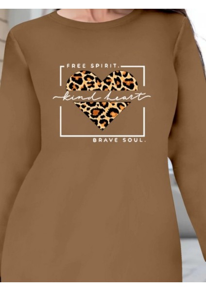 Desenli Viskon Uzun Kollu Bisiklet Yaka Bluz