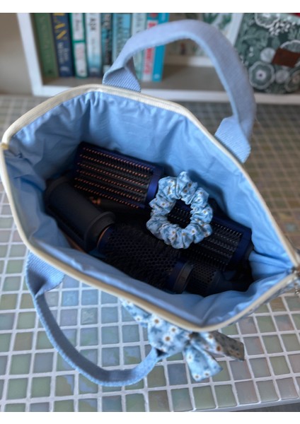 Mavi Papatya Saç Şekillendirici Çantası Xl Düzenleyici modelleri