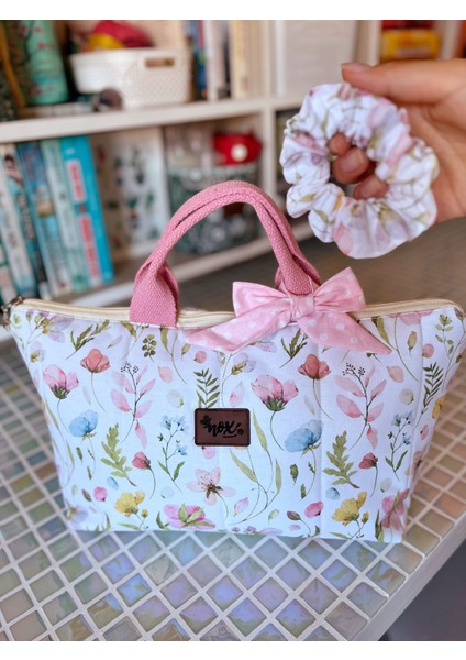 Çiçekli Saç Şekillendirici Çantası Xl Düzenleyici Seyahat