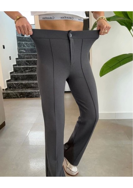 Yüksek Bel Likralı Kadın Krep Pantolon modelleri