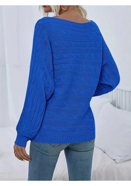 Şık Saç Örgü Desenli Kadın Triko Bluz fırsatları