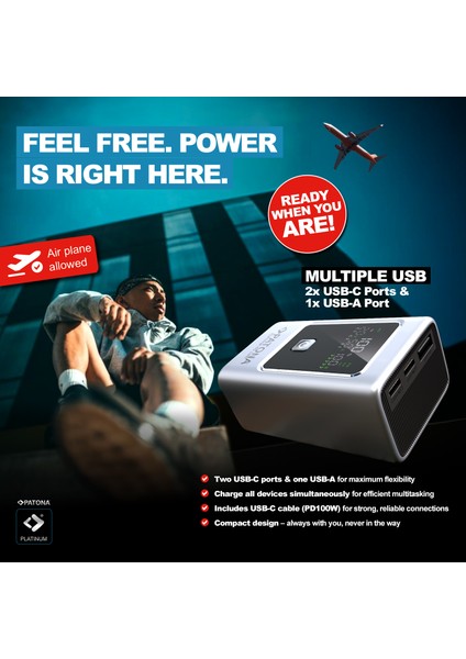 4238 Platinum Powerbank, 10000mAh Taşınabilir Şarj Cihazı, 35W PD Hızlı Şarj, 2 USB-C ve 1 USB-A Portlu, LCD Ekranlı indirimleri