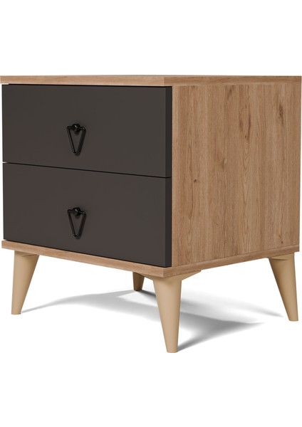 Versace 2 Çekmeceli Ayaklı Komodin Sepet - Antrasit 3638 indirimleri