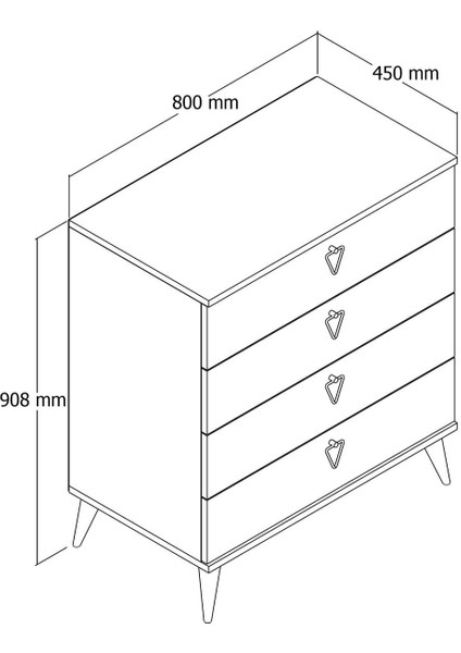 Versace 4 Çekmeceli Ayaklı Şifonyer Sepet - Antrasit 3618 fiyatları