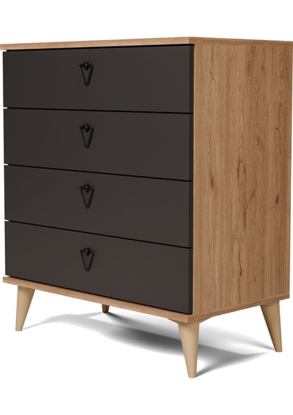 Versace 4 Çekmeceli Ayaklı Şifonyer Sepet - Antrasit 3618 indirimleri