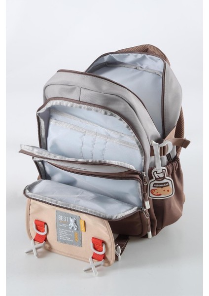 Ortopedik Ve Suya Dayanıklı Kahverengi Okul Sırt Çantası (51944) fırsatları