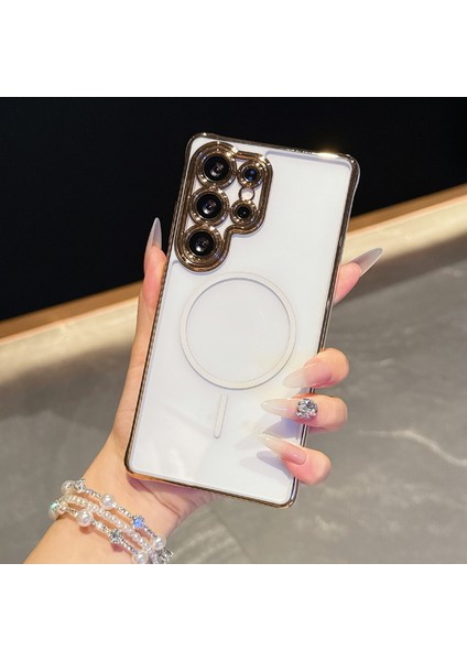 Samsung Galaxy S25 Ultra Manyetik Kılıf Tpu Akrilik Telefon Kılıfı ve Çıkarılabilir Lens Çerçevesi (Yurt Dışından)