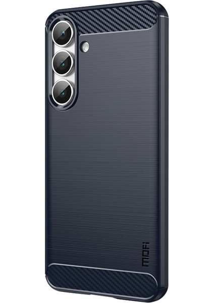 Samsung Galaxy S25 Fe Arka Kapak Fırçalanmış Doku Karbon Fiber Yumuşak Tpu Kılıf (Yurt Dışından)