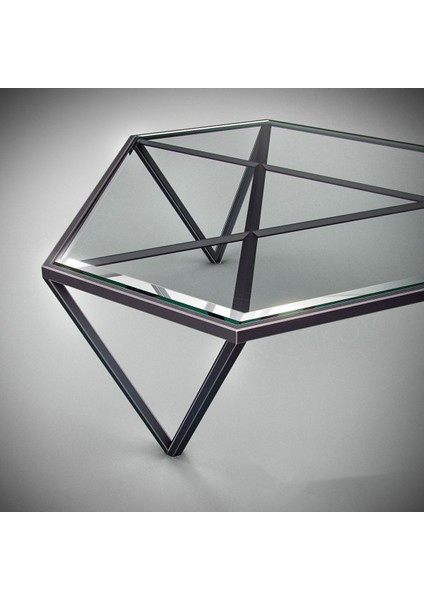 Tri Siyah Metal Cam Orta Kahve Sehpası modelleri