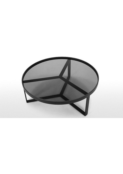 Aula Siyah Metal Cam Yuvarlak Orta Sehpa fiyatları