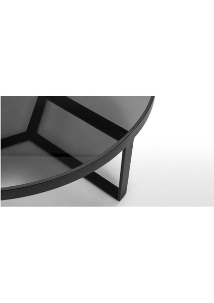 Aula Siyah Metal Cam Yuvarlak Orta Sehpa fırsatları