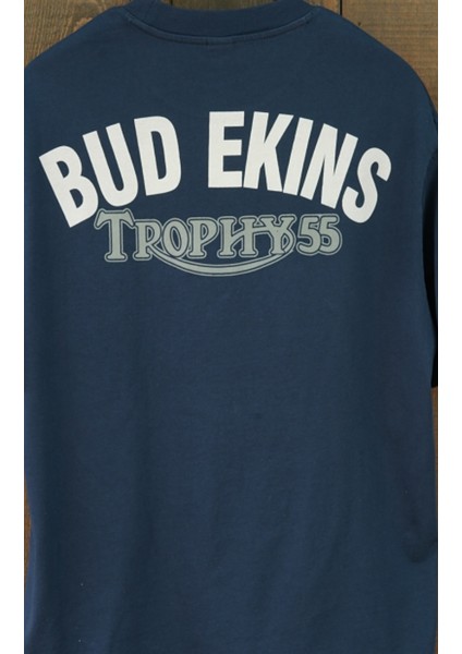 Triumph Bud Ekins Oversize Kısa Kollu Koyu Lacivert Tshirt fırsatları