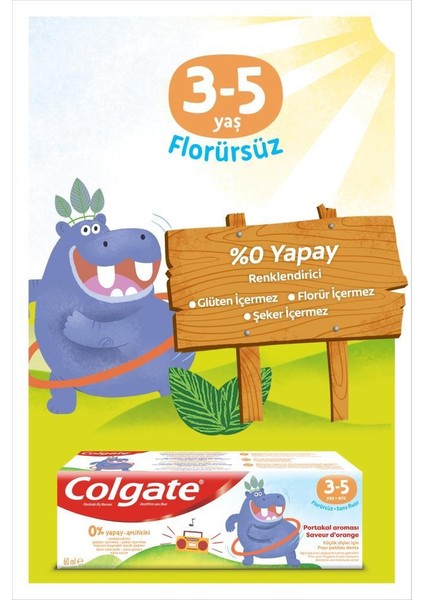 Kids 3-5 Yaş Florürsüz Diş Macunu 60ML+ Bpa Içermeyen Çocuk Diş Fırçası+Fırça Kabı&kum Saati Hediye modelleri