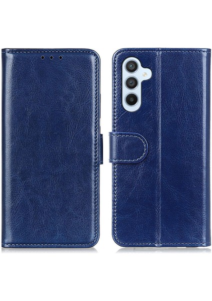 Samsung Galaxy S25 Fe Crazy Horse Doku Pu Deri Telefon Standı Kılıfı (Yurt Dışından)